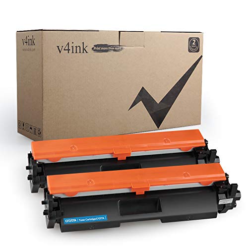 V4INK Compatible Toner Cartridge Replacement for HP 17A CF217A 217A with chip(Black, 2-Pack) for use in HP Laserjet Pro MFP M130fw M130nw M130fn M130a M102w M102a M130 M102 Printer