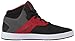 DC Men's Frequency High Skate Shoe, Black/Grey/Red, 7.5 D US