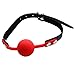 iEFiEL Open Breathable Leather Paly Buckle Belt Silicon Mouth Ball For Men Woman Red One Size