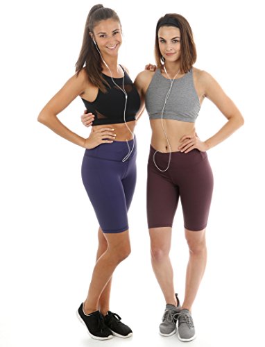 Yoga Shorts Active Long Shorts, Women's Plus Size Workout Bike Running Long Shorts - Thumbnail 5
