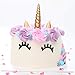 3D Gold Unicorn Cake Topper with Eyelashes,Horn and Ears,Unicorn Party Supplies for Girls Boys Birthday Party,Wedding,Baby Shower by FZR Legend (10Pcs)