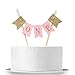 Handmade One First Birthday Cake Topper - Gender Reveal Cake Decor, 1st Birthday Cake Bunting for Baby Girl Party Supplies