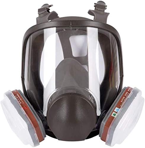 MHSHYSQ Protective Gas Masks with Dual Filters, Full Seal Protection Rubber Respirator Eye Protection Respiratory Protection, for Paint Sprayer, Woodworking
