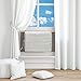 Luxiv Indoor Air Conditioner Cover, White Window Unit Protection Anti-Rust Adjustable Cover for Indoor Window AC with Free Elastic Straps (White, 24.5x17x2.5)