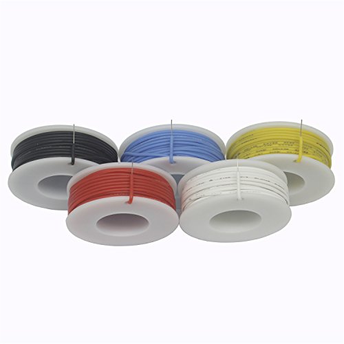 StrivedayTM 22 AWG Flexible Silicone Solid wire Kit box Electric wire 22 gauge Hook Up Wire 300V Cable (19.6ft Each Color)