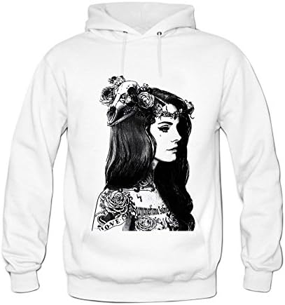 Mens Fashion Lana Del Rey Wonderful Cotton Hoodies Sweatshirts S White
