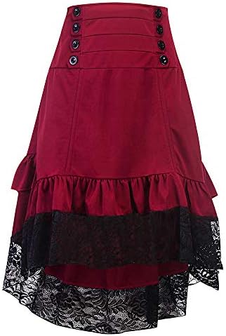 Women Retro Stitching Dress, NDDGA Ladies Autumn and Winter Lace Bag Hip Button Skirt