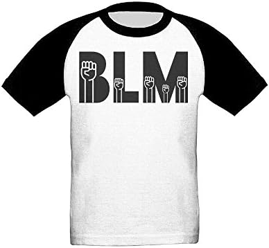 Saroyo Black Lives Matter Fists Raised Kids Raglan T-Shirts 100% Cotton Baseball Short Sleeve Tee 4 Toddler