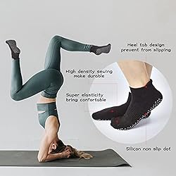 4 Pairs Unisex Non Slip Grip Socks for Yoga