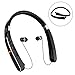 Retractable Bluetooth Headset, Wireless Headphones [30 Hours Playtime] with Neckband& Foldable Design for iPhone X/8/7 Plus Samsung Galaxy S8 Note 8 Other Bluetooth Enabled Devices (Black)