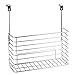 mDesign Metal Over Cabinet Kitchen Storage Organizer Holder or Basket - Hang Over Cabinet Doors in Kitchen/Pantry - Holds Bakeware, Cookbook, Cleaning Supplies - 2 Pack - Chrome