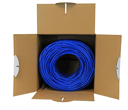 Cat5e Plenum (CMP), 1000ft, Blue, Solid Bare Copper Bulk Ethernet Cable, 350MHz, ETL Listed, 24AWG 4 Pair, Unshielded Twisted Pair (UTP), trueCABLE