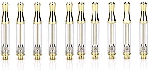 10 Pcs 1ml Ceramic Wickless Cartridge O-i-l and D-i-s-t-i-l-l-a-t-e AC-1003 Acessaries For C-C-E-L-L (10pcs, Silver)