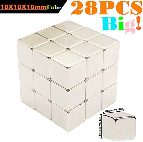 Magnetic Cube, 10X10X10mm, Magnets Blocks Magnetic Sculpture Holders Square Cube Children's Puzzle Cubes DIY