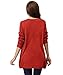 DJT Lady Scoop Neck Long Sleeve Stretchy Irregular Hem Casual Top Blouse #1 Red