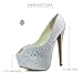 DailyShoes Women's Sexy Treading Satin Fabric Peep Toe Stiletto Platform Ivory Pump