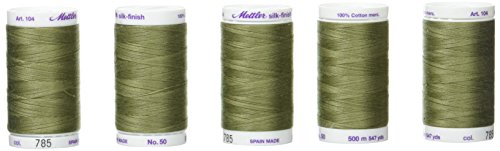 Mettler 10450 – 0785 N ° 50 – Bobina de Hilo – Lote de 5 Acabado Seda 500 M