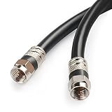 Postta Digital Coaxial Cable(10 Feet) Quad Shielded Black RG6 Cable with F-Male Connectors