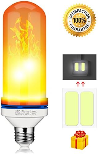 LED Flame Effect Light Bulb, UBRU 1300K Upgraded LED Flame Lamps E26 E27 Nature Fire Effect Amazing Moment LED Flame Bulbs Atmosphere LED Flickering Flame Bulb for Festival Hotel Party Home Decoration