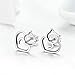 Cute Cat Earrings Stud Pearl Earrings for Women Mouse Cubic Zircon Hypoallergenic Earrings Christmas Birthday Gift (Cat earrings)