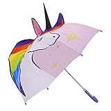 Micaddy Unicorn Umbrella w/Stars Pop up Umbrella for Kid with Safety Open and Close Age 3-7
