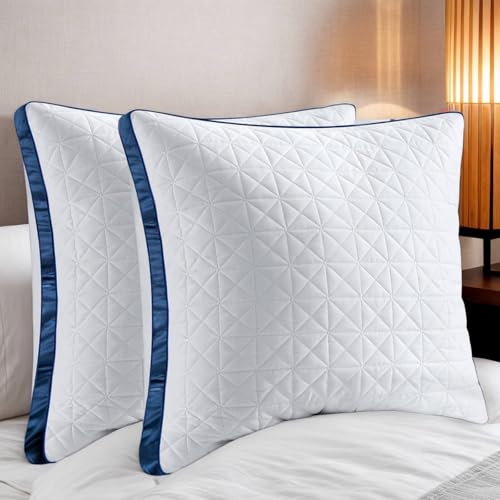 Slybear Pillow 80 x 80 cm, Set of 2, 2 x Orthopaedic Side Sleeper Pillow, Neck Pillow with Premium Microfibre Filling, Breathable Seat Cushion, Sofa Cushion, Sleeping Pillow, Soft and Supportive