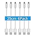 Short Micro USB Cable dethinton [6 Pack 10 inches] Short Nylon Braided High Speed USB to Micro USB Charging Cables for Samsung, HTC, Motorola, Android, and More (Silver)