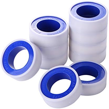 VABNEER Thread Tape PTFE Plumbers Water Sealant 1/2"x400" / 12mm x 10m Thread Tape Premium White Thread Seal Tape for Pipes Shower Heads Pipe Sealant Plumbers Plumbing PVC (10 Pack)