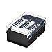 Acrimet 3 x 5 Card File Holder Organizer Metal Base Heavy Duty (AZ Index Cards and Divider Included) (Black Color with Crystal Plastic Lid Cover)