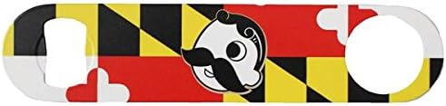 Route One Apparel | Officially Licensed Natty Boh Maryland Flag Bottle Opener, Great Gift for Husband, Wife, Beer Lover, Men, Women & Bartender, Ideal For Home, Bar, Kitchen or Restaurant
