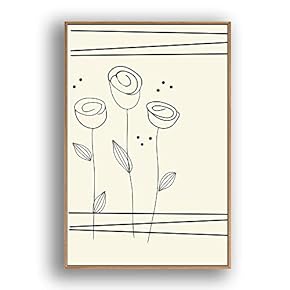 Framed Canvas Wall Art Beautiful Flowers in Grid Giclee Print Gallery Wrap Modern Home Prints Ready to Hang - 16x24 inches