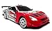 PowerTRC TeamRC Super Fast Drift King R/C Sports Car Remote Control Drifting Race Car 1:24 + Headlights, Backlights, Side Lights + 2 Sets of Tires (Red)