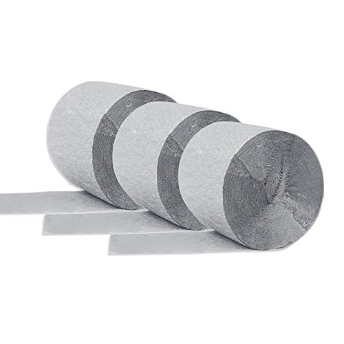 image for Coceca 6 Rolls Silver Crepe Paper Streamers Silver Streamers for Birth