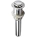 Polished Chrome Pop Up Sink Drain without Overflow, Bathroom Faucet Vessel Vanity Sink Drain Stopper