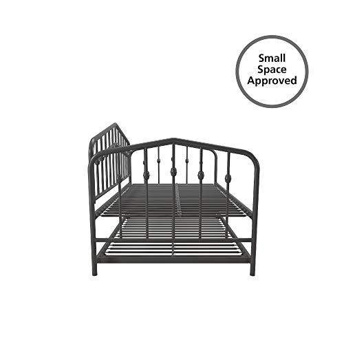 Novogratz Bushwick Metal Daybed & Trundle Twin Size Gunmetal Gray