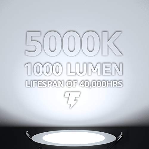 Torchstar Essential Series 12 Pack 13 5w 6 Inch Slim Led Panel Downlight With J Box Dimmable 1000lm Ultra Thin Led Recessed Light Etl Energy Star Listed 5000k Daylight White Pricepulse