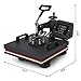 Mophorn Heat Press 15x15 inch 6pcs Heat Press Machine 1050W Multifunctional Sublimation Dual LED Display Heat Press Machine for t Shirts Swing Away Design (15x15Inch, 6IN1 Element)