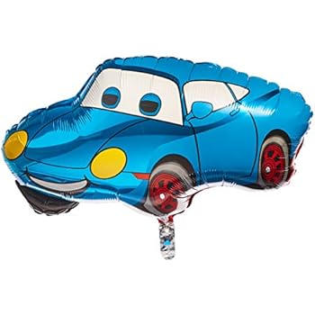blue car balloon