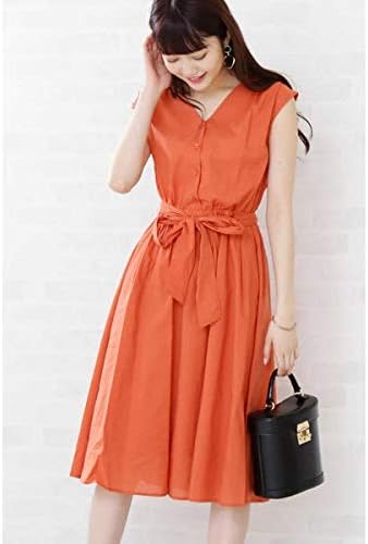 Amazon Co Jp エヌ ナチュラルビューティーベーシック N Natural Beauty Basic コットンローンミモレワンピース オレンジ M 服 ファッション小物
