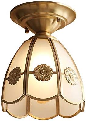 Vssun American Country Copper Ceiling Light Frosted Glass Globe