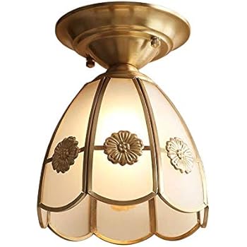 Vssun American Country Copper Ceiling Light Frosted Glass Globe