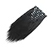 Lovrio Brazilian Virgin Yaki Straight Clip in Human Hair Extension Double Weft Straight Clip in Hair Extensions Human Hair for Women Thick20 Inch Natural Black Yaki Clip ins Hair120G 7 Pieces,17 Clips