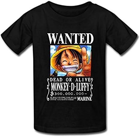 OLDYILI BOLALA Custom Men39;s Anime One Piece Luffy Wanted T-shirt Tshirt Black Medium