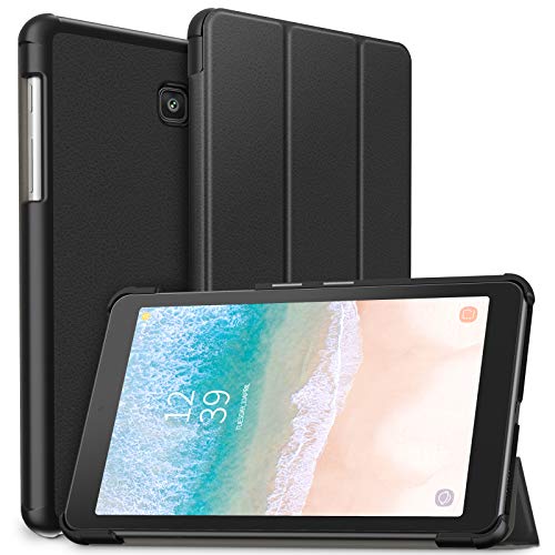 Infiland Galaxy Tab A 8.0 2018 Case, Slim Tri-Fold Shell Case Cover Compatible with Samsung Galaxy Tab A 8 Inch 2018 Release Model T387 Tablet Verizon/Sprint/T-Mobile/AT&T, Black