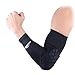 COOLOMG Padded Arm Sleeves Compression Elbow Pads Basketball Baseball Football Volleyball Youth Kids Black S
