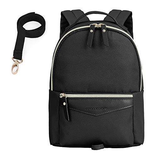 mommore Fashion Toddler Backpack Travel Kids Backpack with Small Toddler Leash, Black