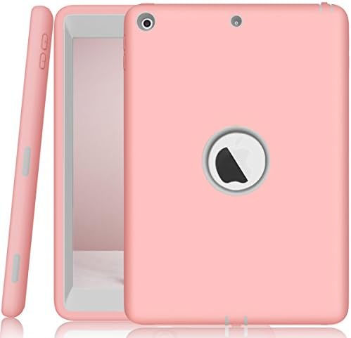 New iPad 9.7 Inch Case,New ipad 9.7 2017 case Darmor [Heavy Duty] [hybrid] PC+Silicon Hybrid Protective Three Layer Armor Defender Full Body Protective Case for New ipad 9.7 2017 Pink