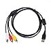 Blacell USB Male A to 3 RCA AV A/V TV adapter Cord Cable for Vizio tv & video