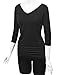 Made By Johnny MBJ WT1036 Womens V Neck 3/4 Sleeve Dolman Top with Side Shirring M Black