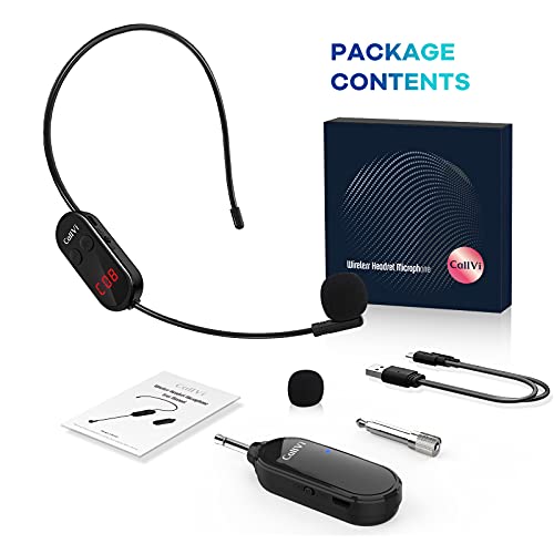 Wireless Microphone Headset, UHF Wireless Headset Mic with Digital